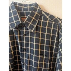 SCOTT BARBER Shirt Mens Large Button Up Plaid Long Sleeve Classy Business
